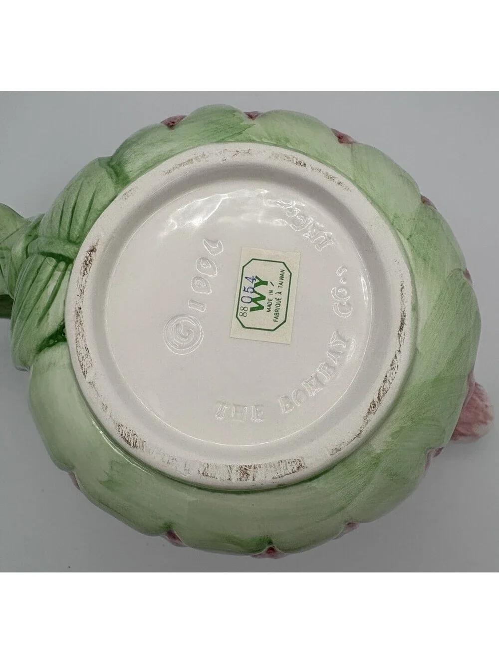 Vintage The Bombay Company Pink Gerber Daisy Teapot with Bumble Bee Lid